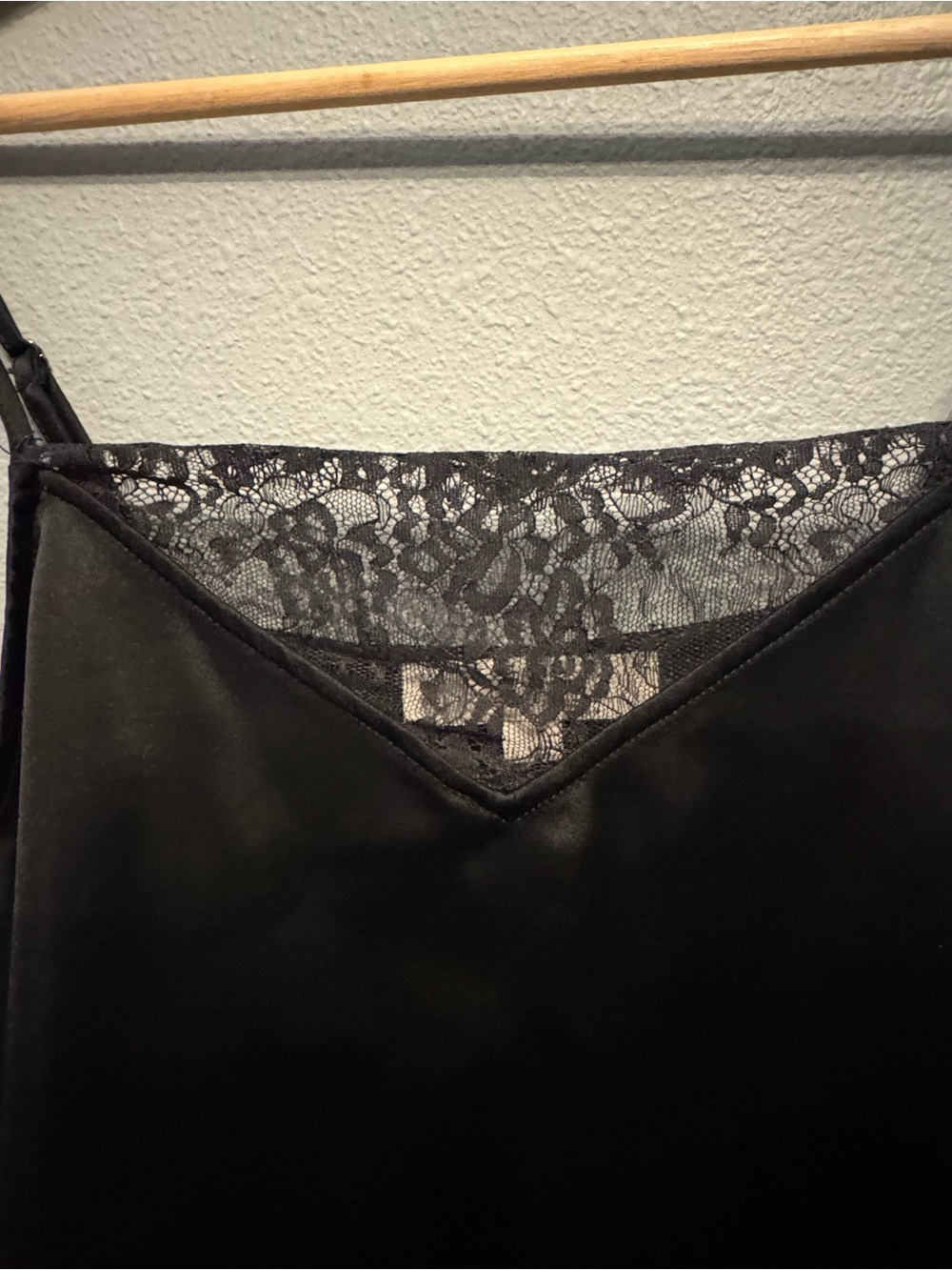Black Satin Lace-Trim Cami Top - Women Intimates & Sleepwear 🖤 - Picture 5 of 9
